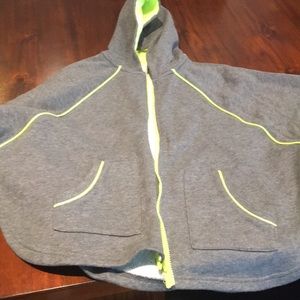 Grey and neon yellow poncho